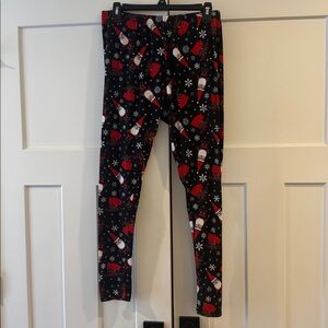 Christmas Santa Leggings, Black Color, Size Women’s XL